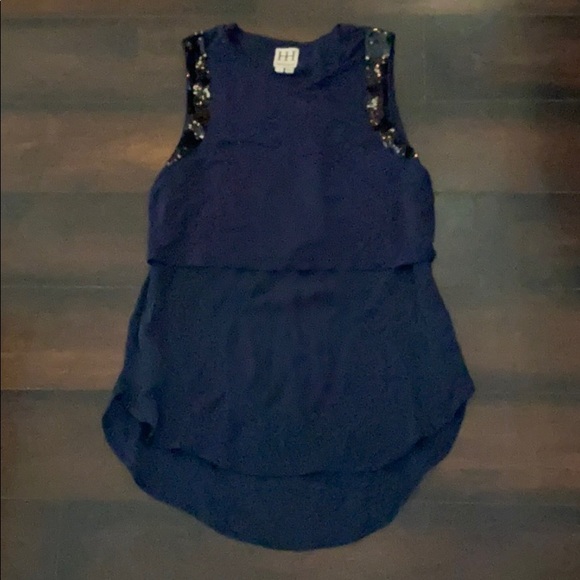 Haute Hippie Layered Sequin Embellished Cap Sleeve Tank Top Date Night Party - Picture 2 of 6